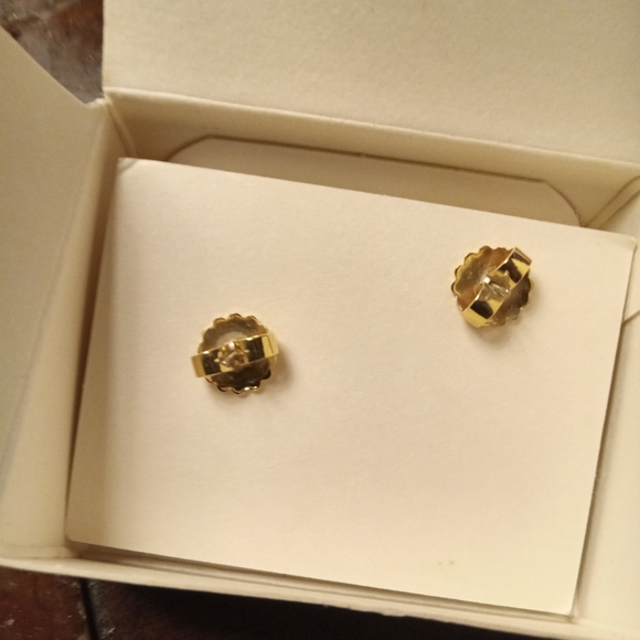 1989 gold plated pierced earrings named pretty plaid with surgical steel posts - Picture 3 of 8